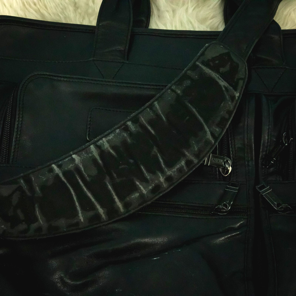 Tumi Black Alpha Napa Leather Padded Laptop Briefcase Bag Business Career 9624D3 - Picture 12 of 13